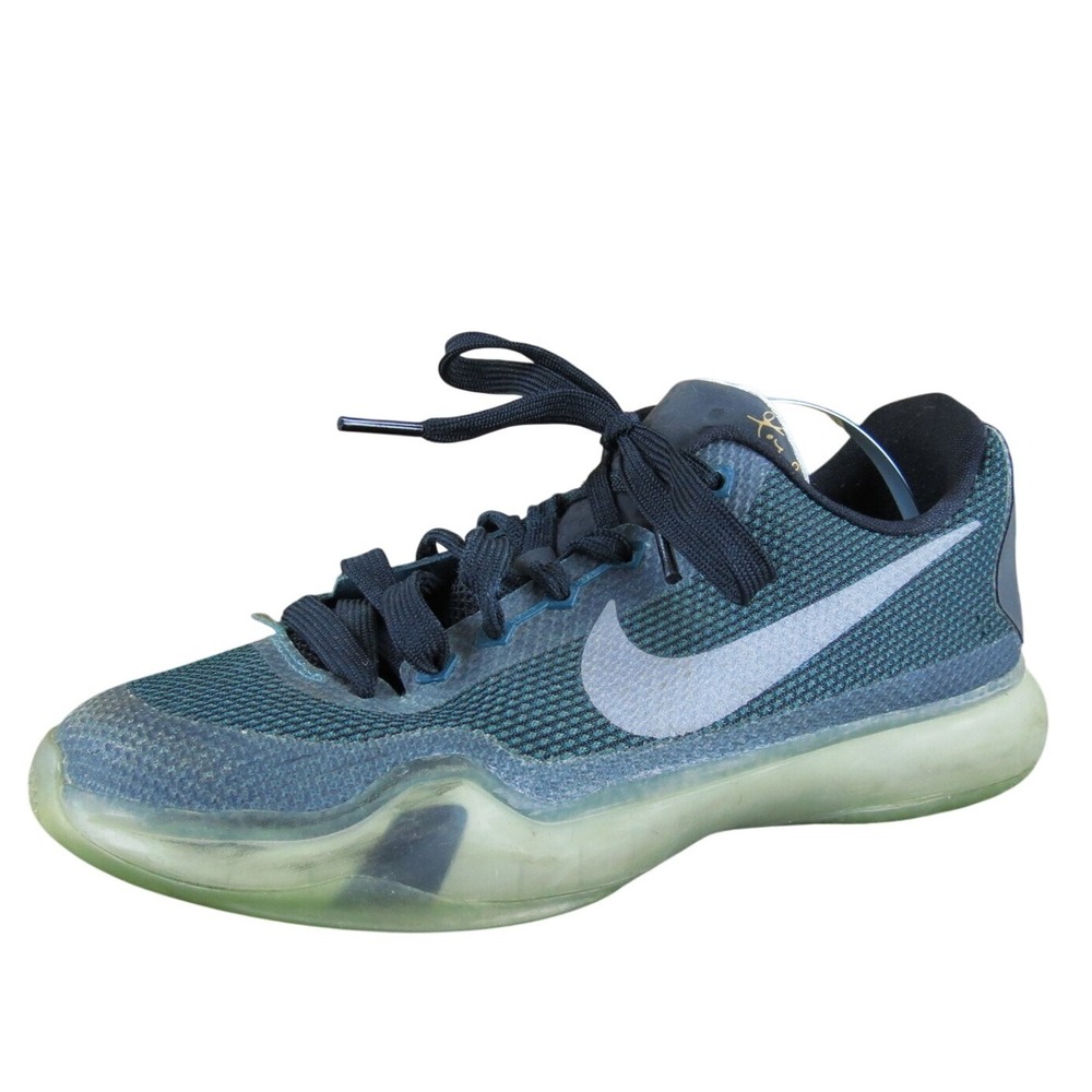 Nike Sneaker Kobe Brant X10 Boys Y 4.5 Medium Athletic Green Synthetic Lace Up